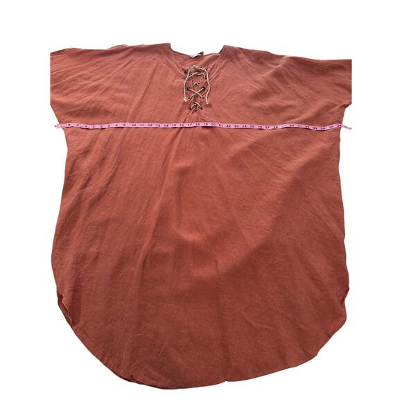 MES DEMOISELLES Linen Tunic Dress with V-Neck Tie - OS - Picture 7 of 10